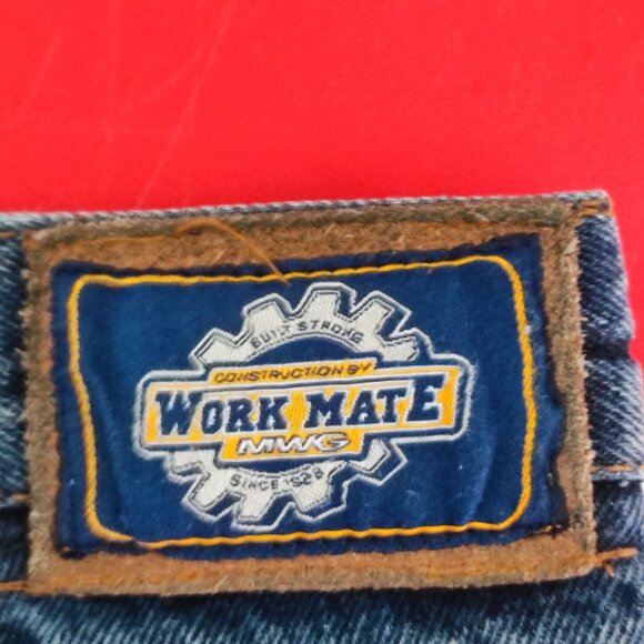 Work Mate heavy duty jeans men's size 40X32 denim blue with brown canvas - Picture 5 of 15